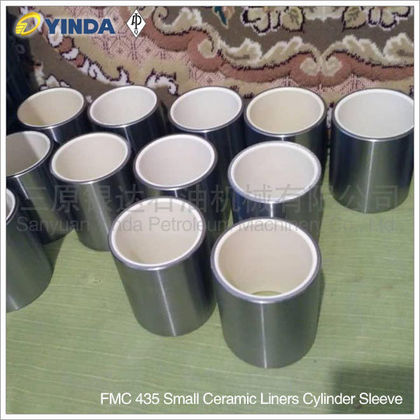 FMC Bean Pump Alumina Ceramic Liners, luva cerâmica pequena do cilindro dos forros de FMC 435, API-7K certificou a fábrica